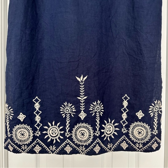 Johnny Was Linen Embroidered Floral Button Down Midi Dress Size XS - Picture 13 of 15